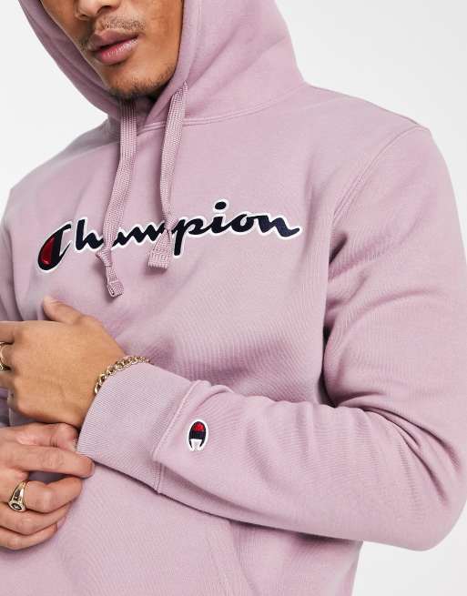 Champion Sweat capuche unisexe avec grand logo Lilas