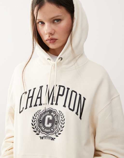 Champion - Sweat à capuche unisexe style université - Blanc  , 2 de 4