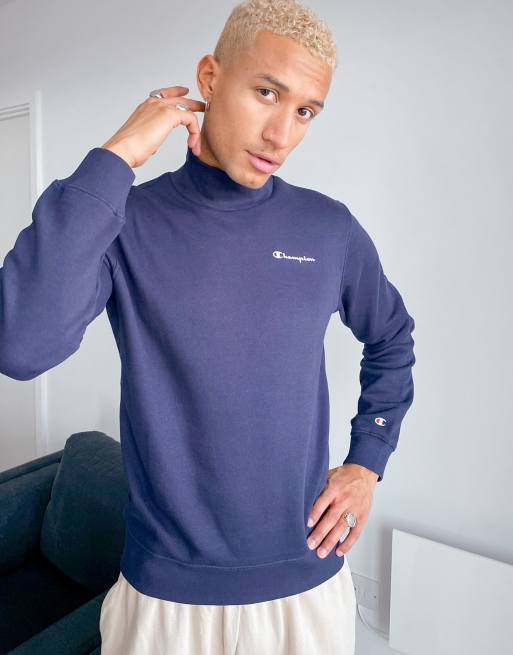 Champion Sweat col montant et petit logo Bleu marine