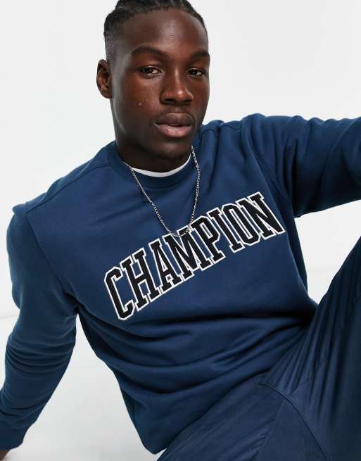 Champion Sweat à logo universitaire Bleu ASOS