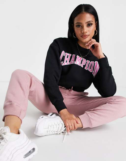 Champion - Sweat coupe carrée à grand logo - Noir, 3 de 4