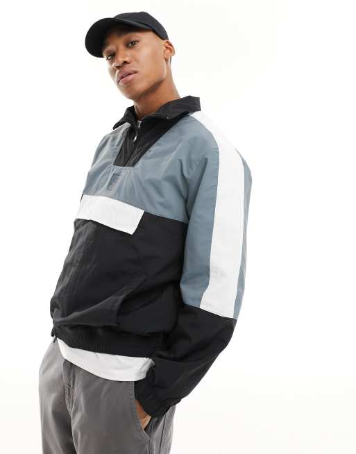 Champion - Sweat effet color block à col zippé - Noir/gris