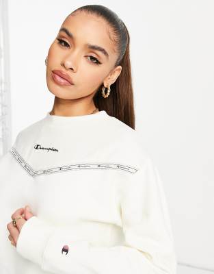 Champion - Sweat en velours avec bande - Écru | ASOS