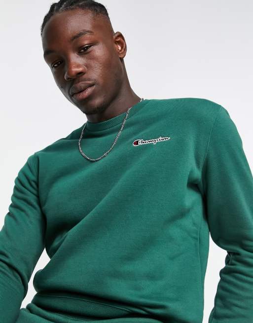 Champion Sweat shirt petit logo Vert ASOS