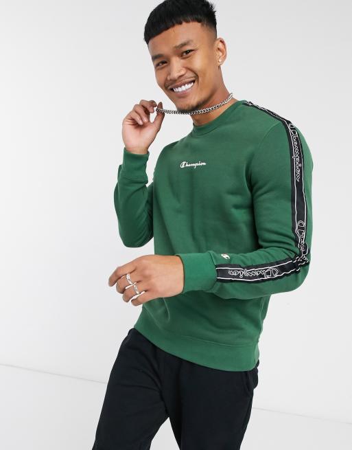 Champion - Sweat-shirt avec bandes à petit logo sur les côtés - Vert