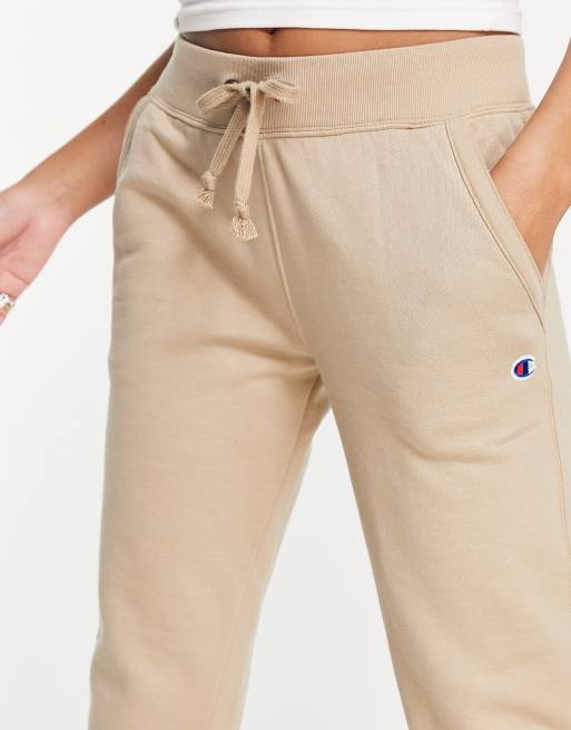 Champion sweatpants with large logo in tan