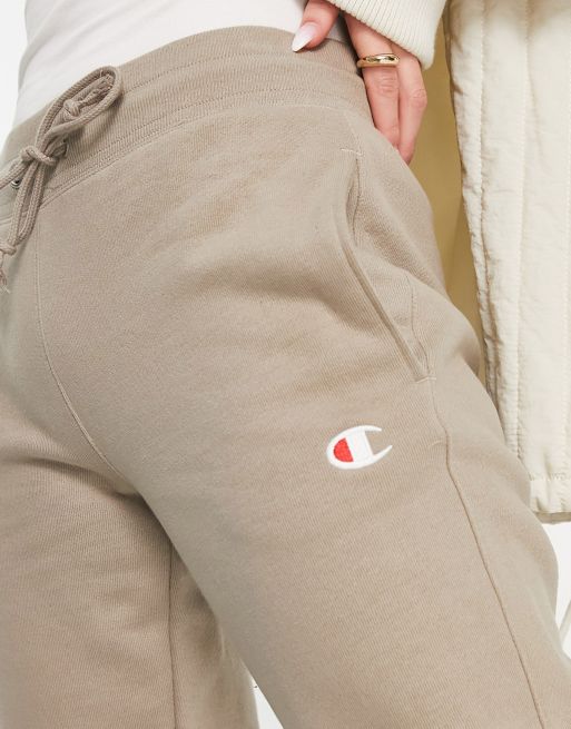 Champion sweatpants with logo in tan