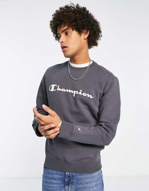 Sweatshirt ASOS Logo Dunkelgrau Champion mit großem in – |