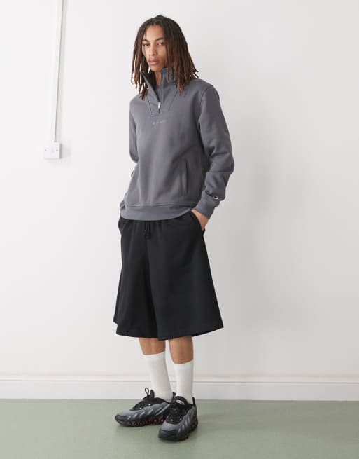 Champion – Sweatshirt in Grau mit Halbreißverschluss, 2 von 4