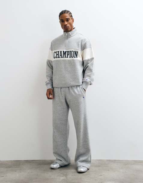 Champion – Sweatshirt in Grau mit Halbreißverschluss - view 1