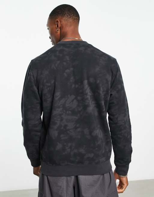 Champion Sweatshirt in zwart met acid wash ASOS