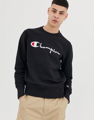 Champion - Sweatshirt met groot logo in zwart