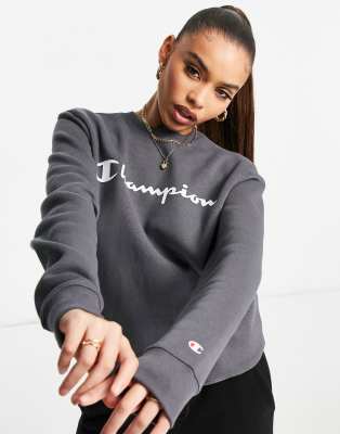 Champion - Sweatshirt met ronde hals in lichtgrijs