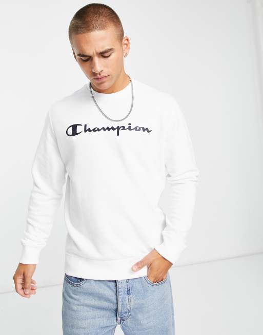 Champion – Sweatshirt mit großem Logo in Weiß | ASOS