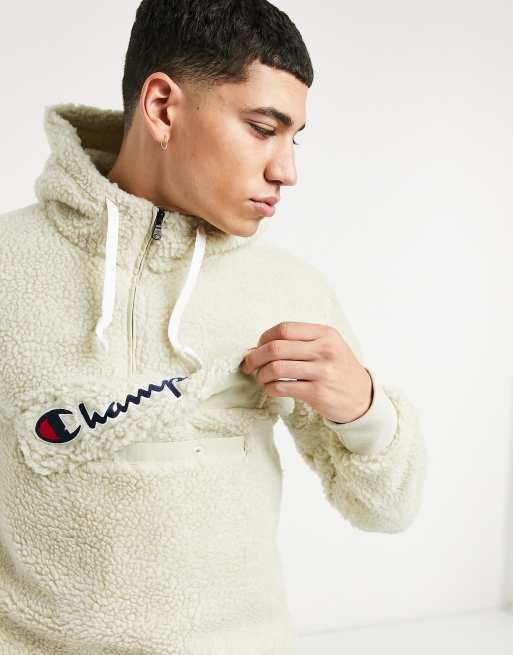 stereo formaat Wat dan ook Champion - Sweatshirt van teddy fleece in zandkleur | ASOS