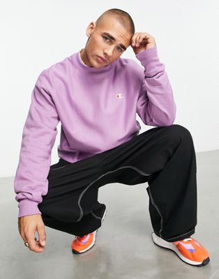Champion sweatshirt with small logo in lilac