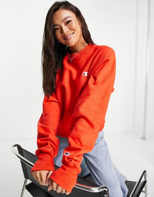 Champion Small Logo Sweatshirt in Red