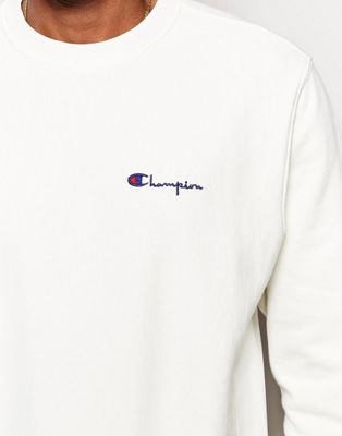 champion sweatshirt with small script logo
