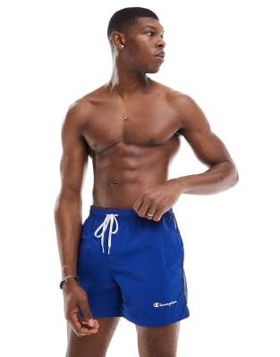 Champion Champion swim shorts in blue and white