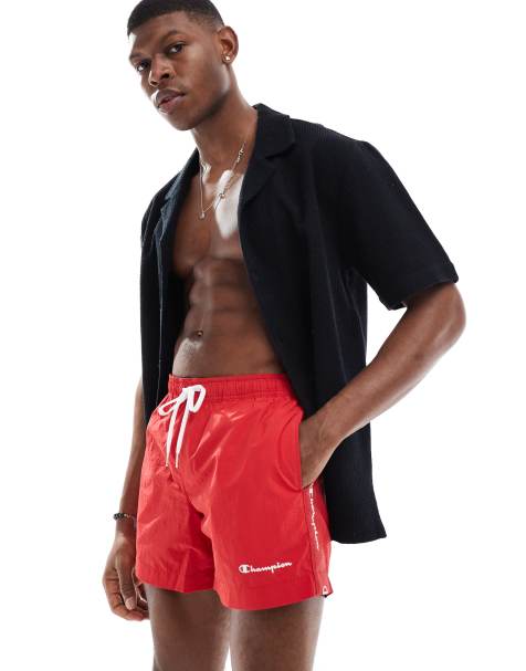 Champion swim shorts in red and white - view 1