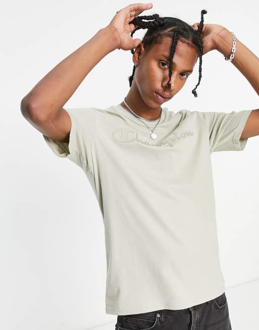 Champion - T-shirt à grand logo - Fauve