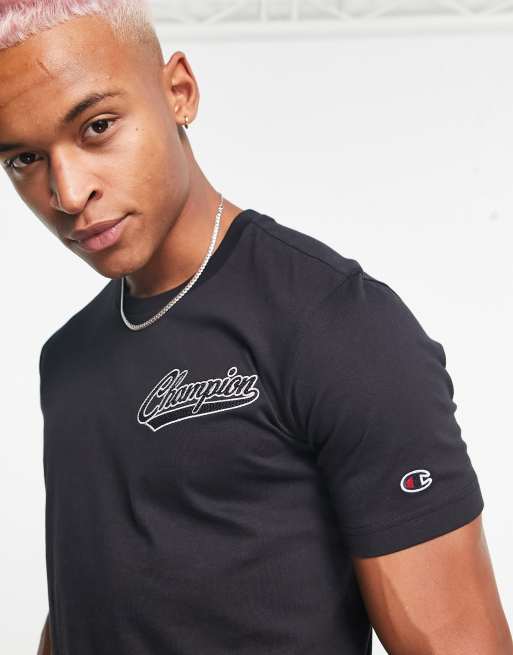 Champion T shirt logo vintage Noir
