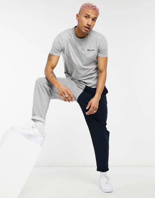 Champion - T-shirt à petit logo imprimé manuscrit sur la poitrine - Gris, 4 de 4