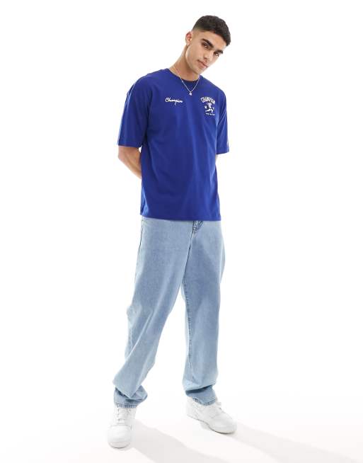 Champion - T-shirt avec logo imprimé au dos - Bleu foncé, 2 de 4