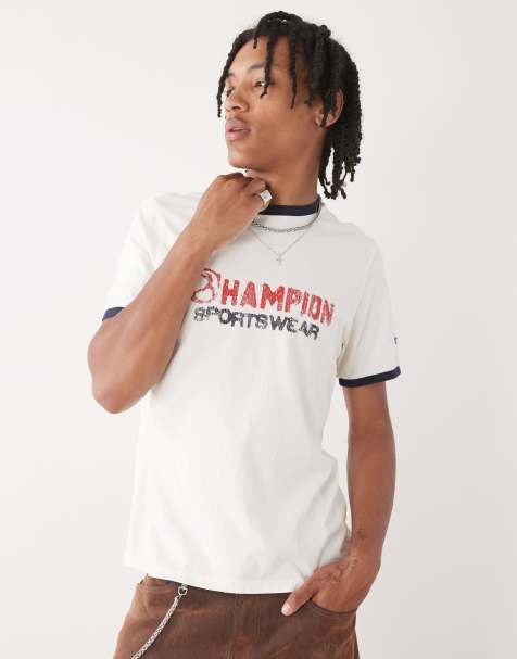 Champion - T-shirt beige con bordi neri - view 1