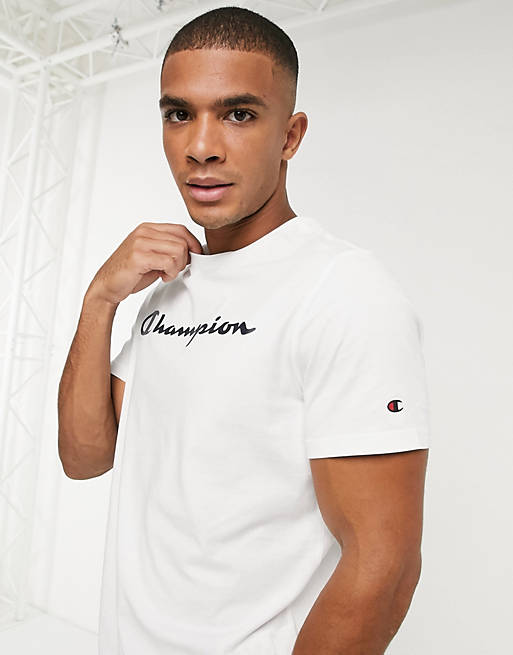 Champion - T-shirt bianca con logo grande 