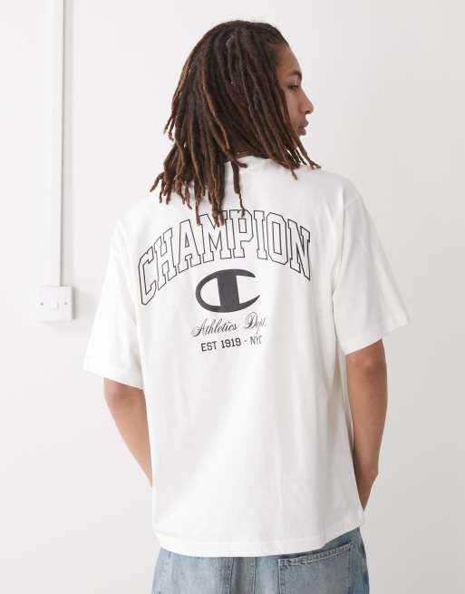 Champion - T-shirt bianca con stampa sul retro, 3 di 4