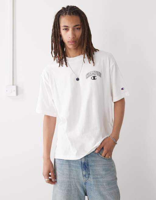 Champion - T-shirt bianca con stampa sul retro, 4 di 4