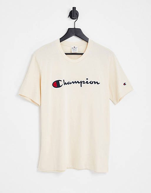 Champion - T-shirt color cuoio con logo grande