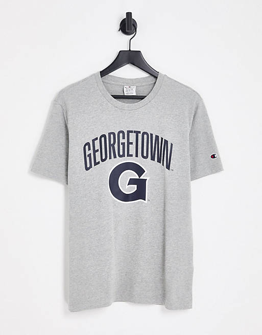 eigenaar avond Vlek Champion - T-shirt in Georgetown-collegestijl in grijs | ASOS