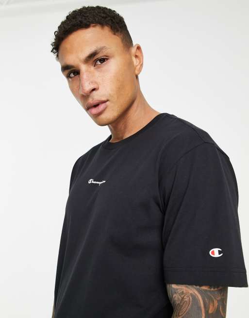 Champion – T-Shirt in Schwarz mit Basketball-Rückenprint, 2 von 4