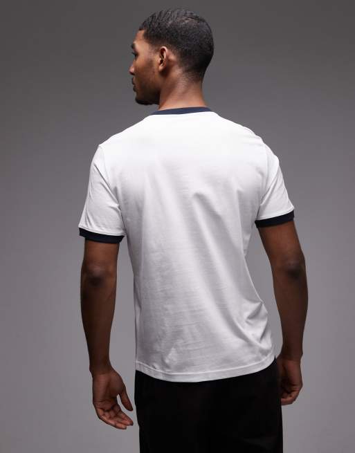 Champion - T-shirt met gekleurde biezen in wit en zwart, 3 van 5