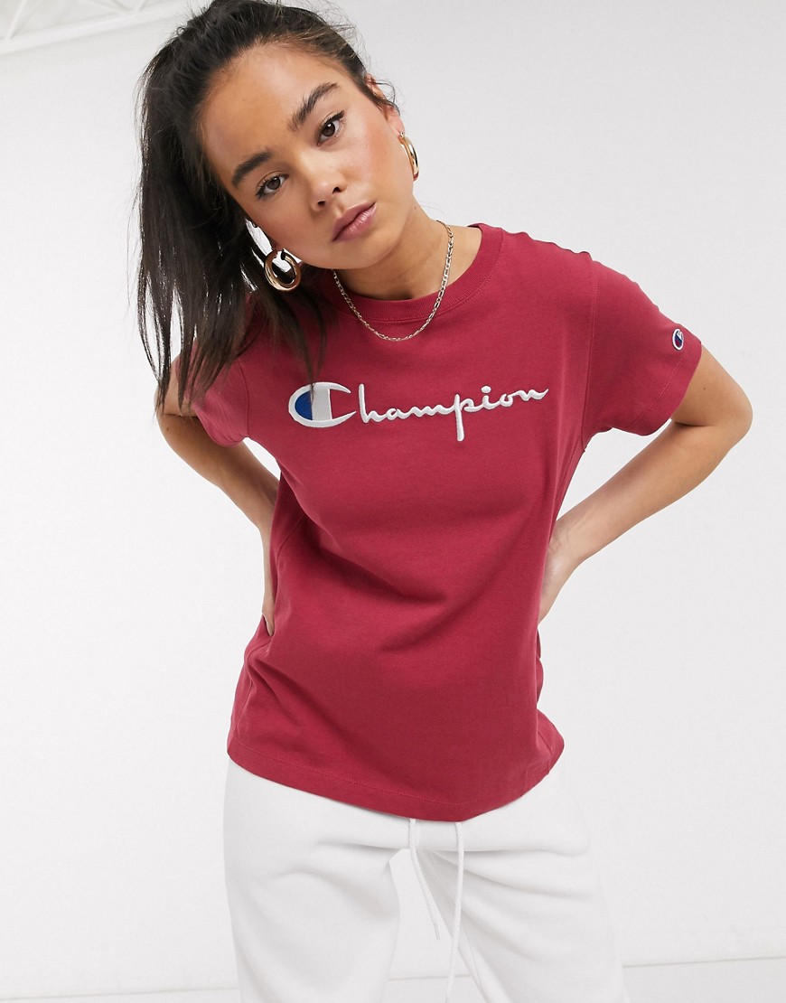 Champion - T-shirt met logo-Rood