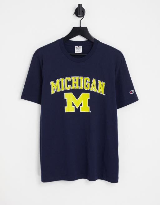 Champion - T-shirt met 'Michigan' in collegestijl in grijs