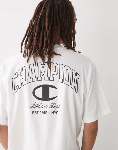 Champion - T-shirt met print op de rug in wit - view 1