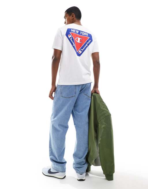 Champion - T-shirt met ronde hals en print op de achterkant in wit