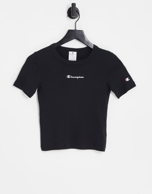 Champion - T-shirt met ronde hals in zwart