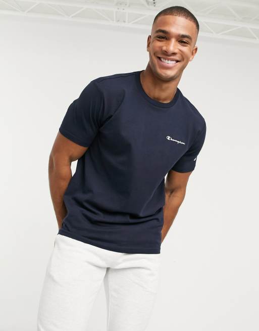Champion T Shirt Mit Kleinem Logo In Marine Asos