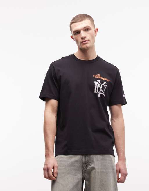 Champion - T-shirt nera con grafica sul retro, 3 di 5