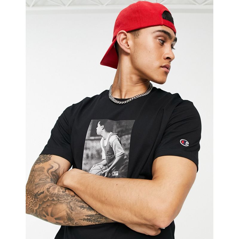 Uomo Activewear Champion - T-shirt nera con grafica