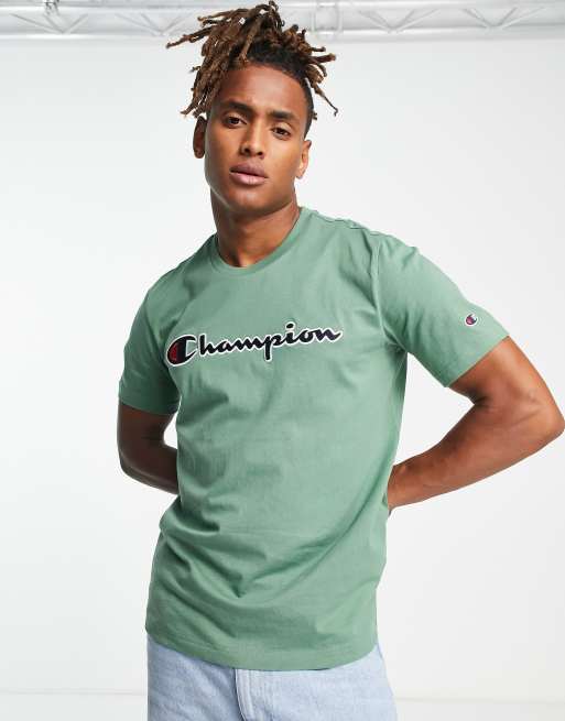 Champion – T-shirt w kolorze khaki z dużym logo