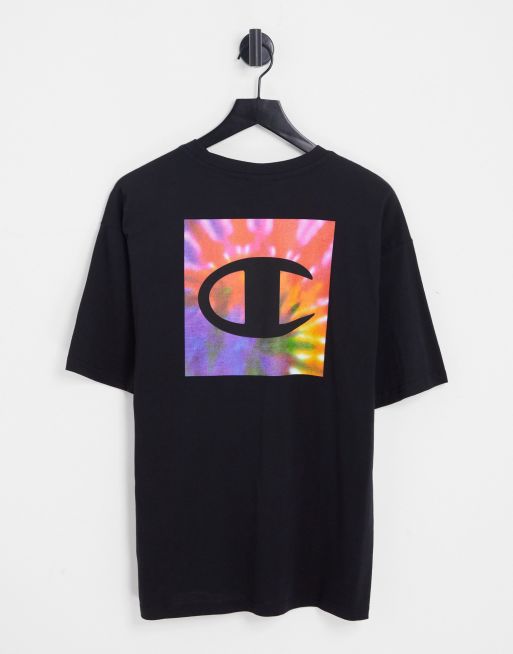 champion t-shirt with back print in black