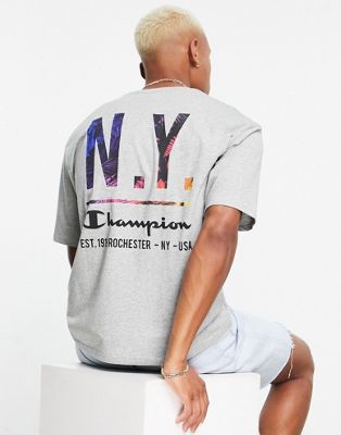 Champion t-shirt with back print in grey