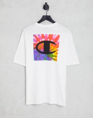 Champion t-shirt with back print in white