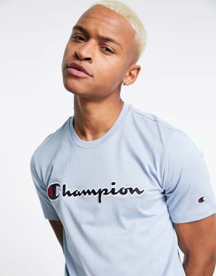 Champion shirt cheap blue and white