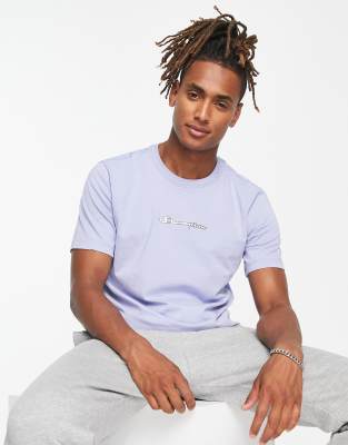Champion t-shirt with logo in lilac - ASOS Price Checker